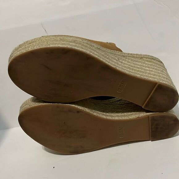 Kate Spade Toby Suede Tan Espadrille Wedge Sandal Size 7.5 - Picture 8 of 12